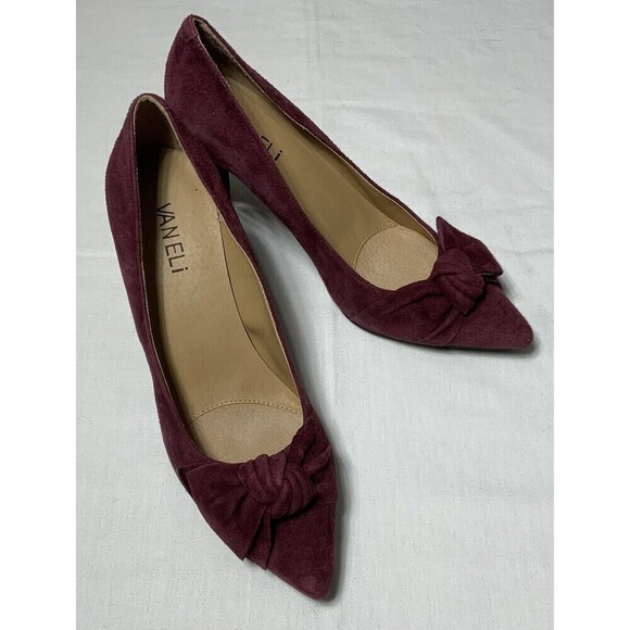 VANELi Heels Suede Leather Upper Bow Knot - Picture 1 of 7